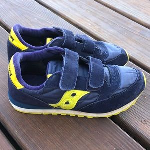 Saucony Jazz Boys size 2 Blue and Yellow Shoes